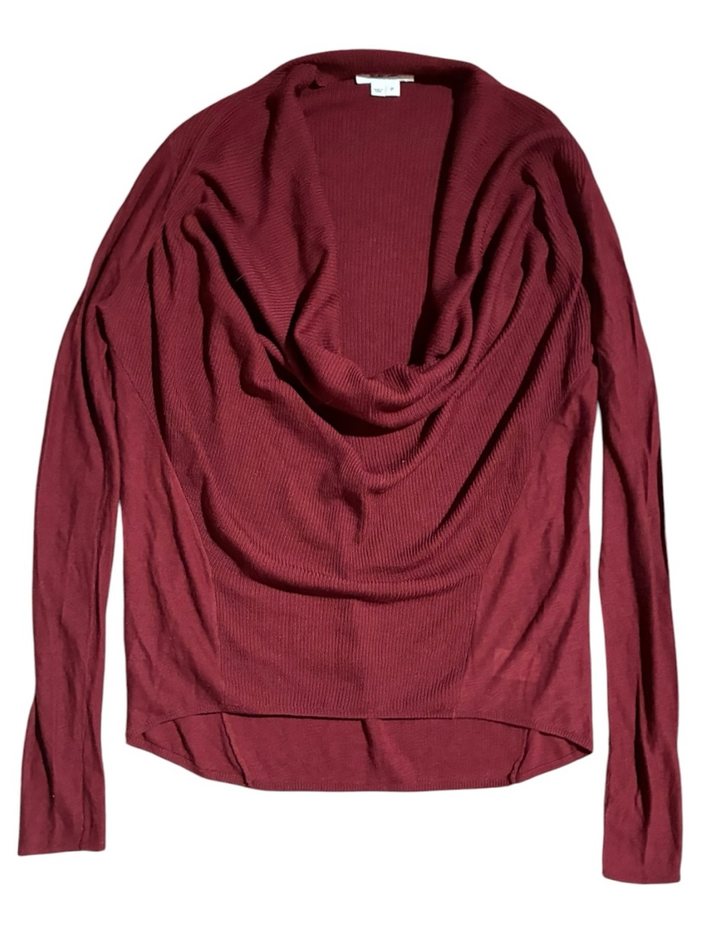 Helmut Lang Maroon Wool Cowl Neck Sweater